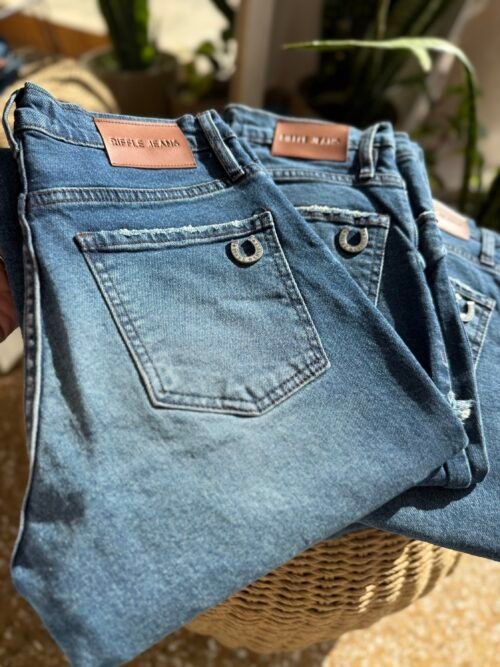 Jeans cropped Blue riffle