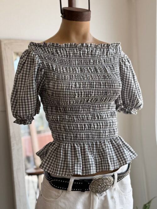 Blusa vichy grey